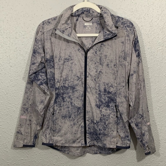 REI Co-op Link Cycling Wind Jacket Blue Tie Dye Splatter size XS - Picture 1 of 14